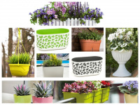 Большое разнообразие пластиковых кашпо